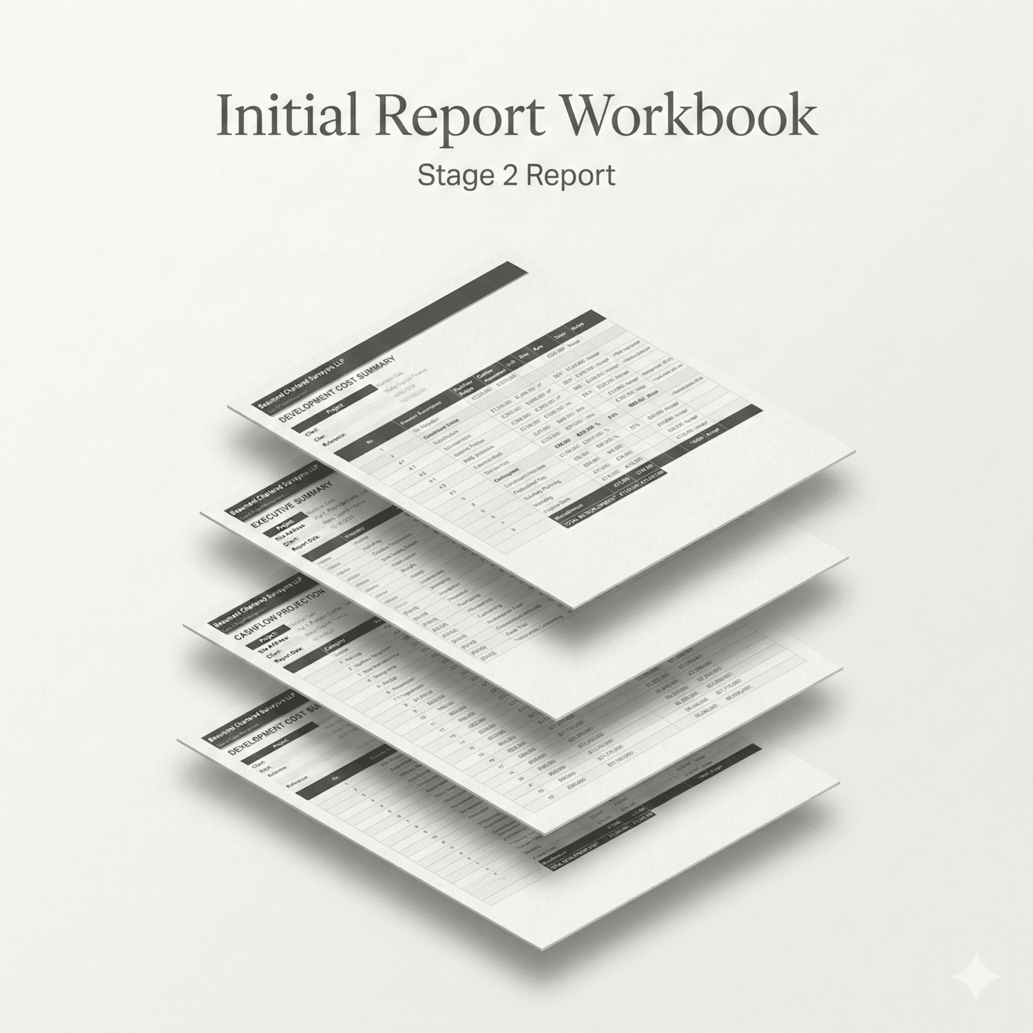 Initial Report Workbook — 3D exploded axonometric view